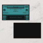 Retro Radio Business Card, Aquamarin Visitenkarte (Vorne/Hinten)