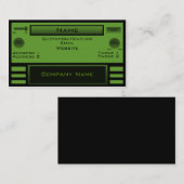 Retro Radio Business Card, grün Visitenkarte (Vorne/Hinten)