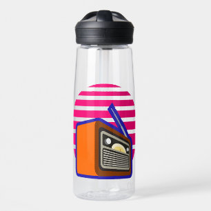 Retro-Radio-Flasche Vintage-Klassiker Musik-Grafik Trinkflasche