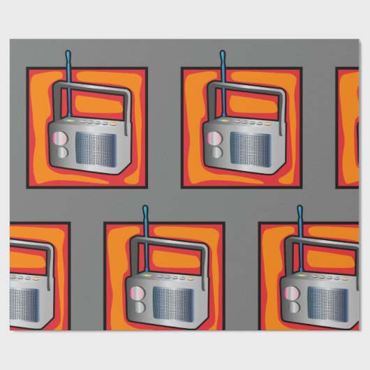 Retro-Radio Geschenkpapier (Flach)