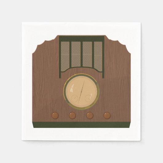 Retro Radio Paper Napkins aus Holz Serviette (Vorderseite)