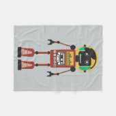 Retro Radio Robot Fleecedecke (Vorderseite (Horizontal))
