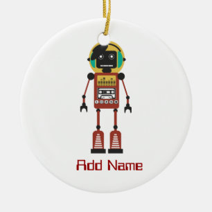 Retro Radio Robot Keramik Ornament