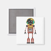 Retro Radio Robot Magnet (Vorderseite/Rückseite)