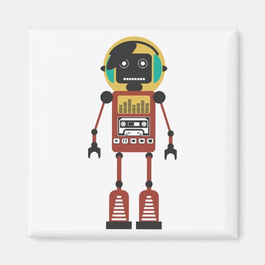 Retro Radio Robot Magnet (Vorne)