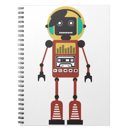 Retro Radio Robot Notizblock (Vorderseite)