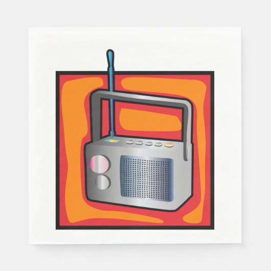 Retro-Radio Serviette (Vorderseite)