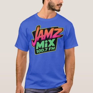 Retro Radio T - Shirt - JAMZ MIX 100,7 FM Neon Sty
