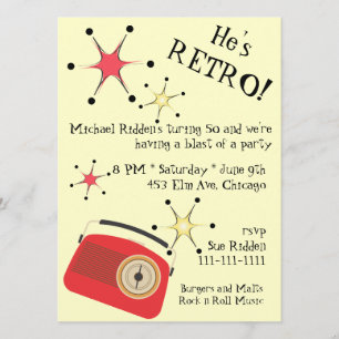 Retro Radiogeburtstags-Einladung Einladung
