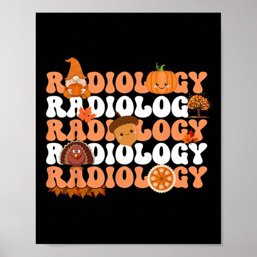 Retro Radiology Pumpkin Radiologe Xray Fall als Poster (Vorne)