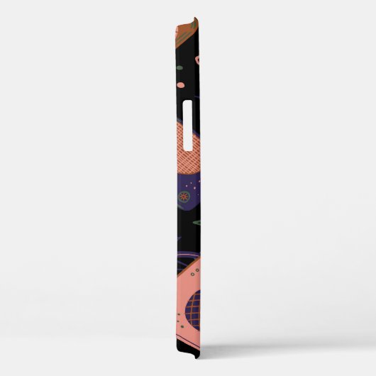 Retro-Radios, Bandrekorder-Muster. Case-Mate iPhone Hülle (Rückseite / Rechts)