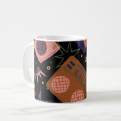 Retro-Radios, Bandrekorder-Muster. Kaffeetasse (Vorderseite Links)
