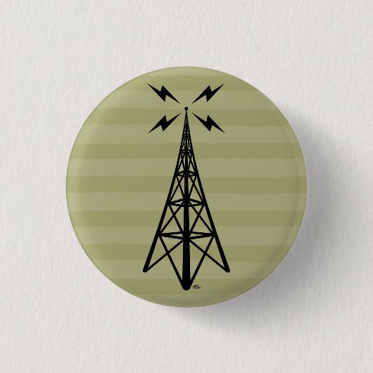 Retro Radioturm Button (Vorderseite)