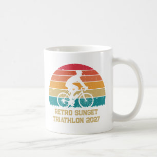 Retro-Radsport-Sonnenuntergang-Custom-Triathlon Kaffeetasse