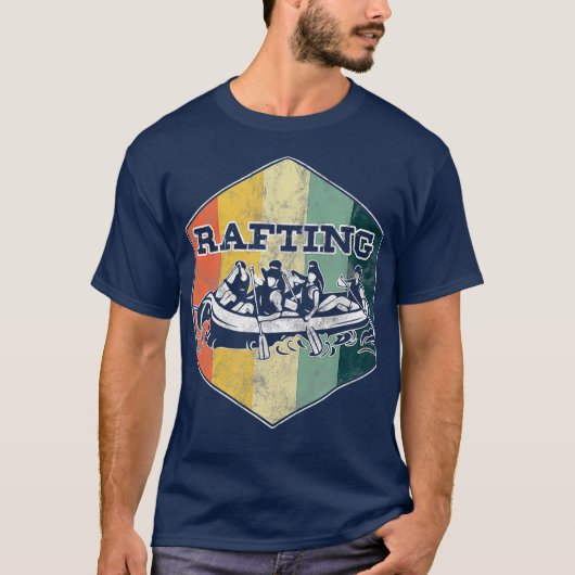 Retro Rafting Team Rafter Hobby Wassersport T-Shirt (Vorderseite)