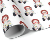 Retro Raggedy Ann Doll With Daisies Geschenkpapier (Rolleneckpunkt)