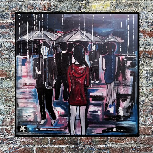 Retro Rain Painting by Alfred Fox Leinwanddruck