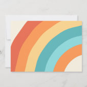 Retro Rainbow 1. Geburtstag Foto Einladung (Rückseite)