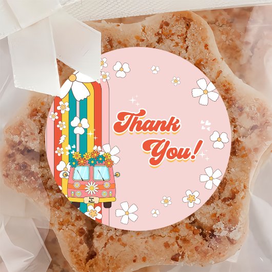 Retro Rainbow 1. Geburtstag Party Runder Aufkleber