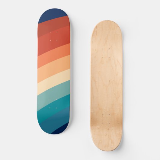 Retro Rainbow #1 #minimal #decor #art Skateboard (Vorderseite)