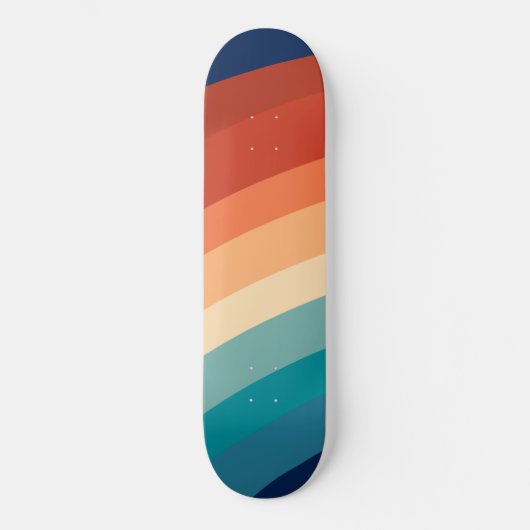 Retro Rainbow #1 #minimal #decor #art Skateboard (Vorderseite)