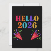 Retro Rainbow 2026 Party Poppers Celebrate Fun Einladung (Rückseite)