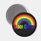 Retro Rainbow 80er Disco Queen Magnet (Vorderseite/Rückseite)
