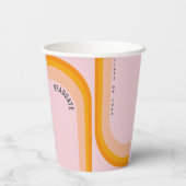 Retro Rainbow Arch Abschluss Pappbecher (Rückseite)