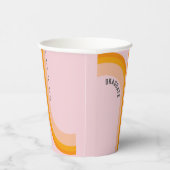 Retro Rainbow Arch Abschluss Pappbecher (Rechts)