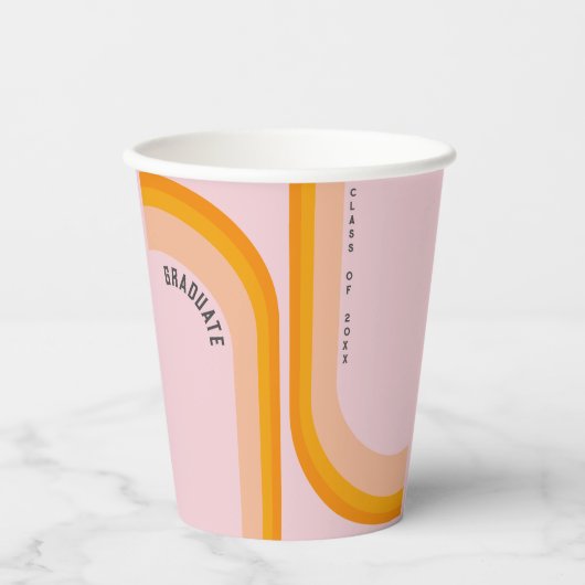 Retro Rainbow Arch Abschluss Pappbecher (Vorderseite)