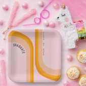 Retro Rainbow Arch Foto Abschluss Pappteller (Party)