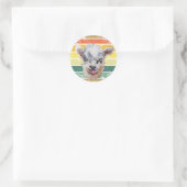 Retro Rainbow Baby Goat Kid Runder Aufkleber (Tasche)