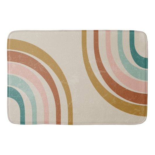 Retro Rainbow Bath Mat Badematte (Vorderseite)