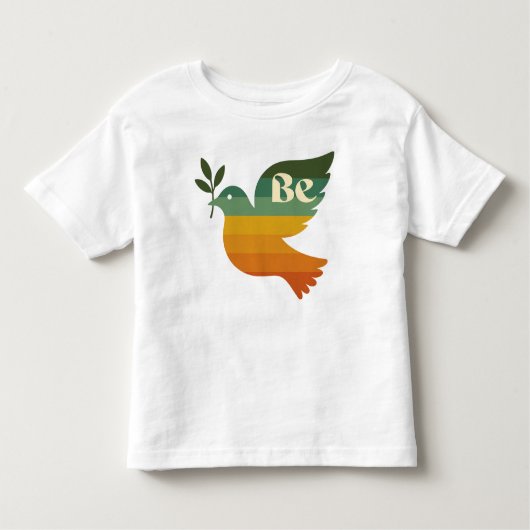 Retro Rainbow Be Peace Dove Toddler Tshirt (Vorderseite)