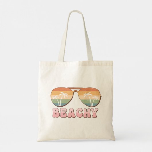 Retro Rainbow Beachy Sonnenbrille mit Palmen Tragetasche (Rückseite)