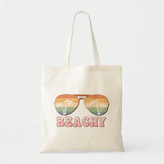 Retro Rainbow Beachy Sonnenbrille mit Palmen Tragetasche (Vorne)