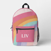 Retro Rainbow Bedruckter Rucksack (Vorderseite)