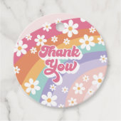 Retro Rainbow Birthday Danke Geschenkanhänger (Vorderseite)