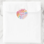 Retro Rainbow Birthday Danke Runder Aufkleber (Tasche)