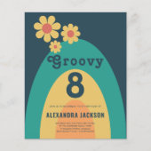 Retro Rainbow Birthday Party Flyer (Vorne)