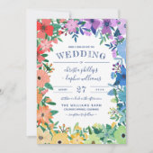 Retro Rainbow Blume Gay Lesbian Wedding Einladung (Vorderseite)