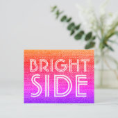 Retro Rainbow Bright Side Happy Motivierend Postkarte (Stehend Vorderseite)