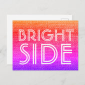 Retro Rainbow Bright Side Happy Motivierend Postkarte (Vorne/Hinten)