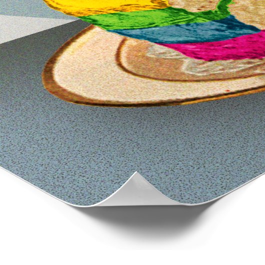 Retro Rainbow Cake Poster (Ecke)