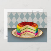Retro Rainbow Cake Postkarte (Vorne/Hinten)