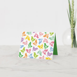 Retro Rainbow Chicks Party Custom Note Card Karte