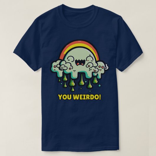 Retro Rainbow Cloud Weirdo T-Shirt (Design vorne)