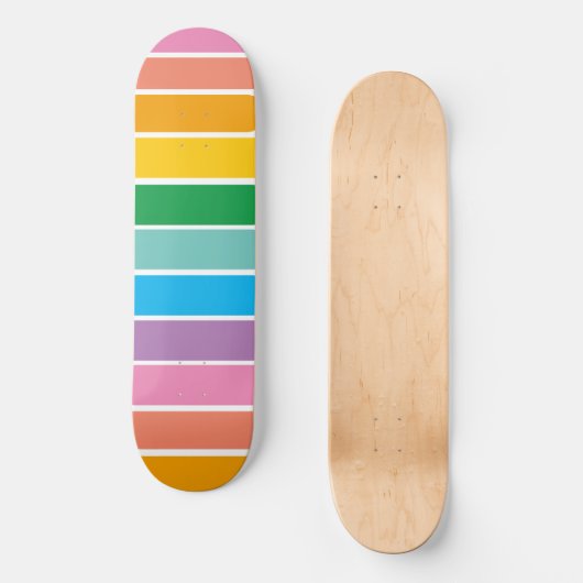 Retro Rainbow Cool Kid Skateboard (Vorderseite)