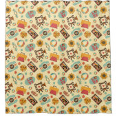 Retro Rainbow Curtain 70s Pastel Bathroom Joy Duschvorhang (Vorderseite)