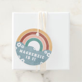 Retro Rainbow & Daisies Kid's Gastgeschenk Geschen Geschenkanhänger (Beispiel)